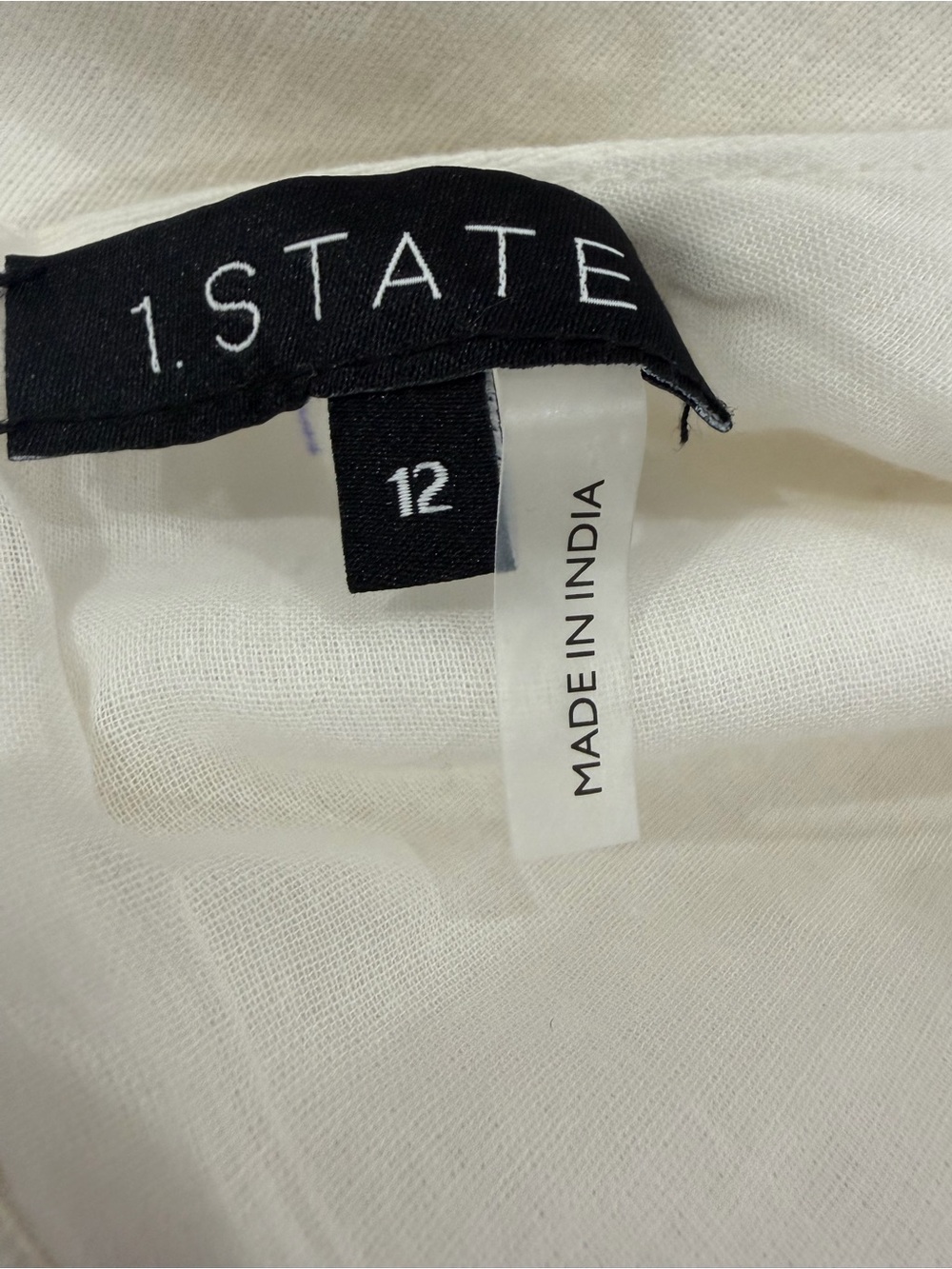 STATE White Sleeveless Linen Mini Dress with Gold Embroidery - Picture 6 of 7